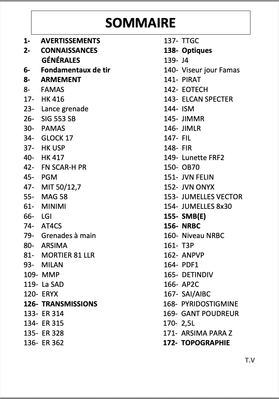 Carnet du Combattant 2026, Manuel de connaissances militaires